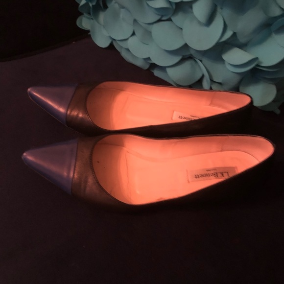 Two tone black and blue  LK Bennett flats - Picture 1 of 3